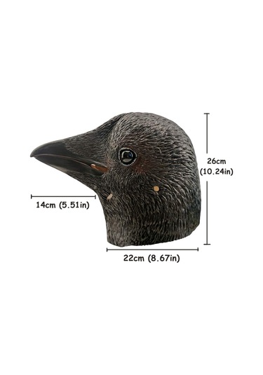 Qianfan Karga Maskesi Kuş Siyah Hayvan Lateks Tam Kafa Gerçekçi