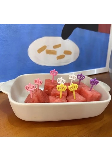 Aurora Kara Kedi Çocuk Mini Karikatür Meyve Çatalı Seti Siyah