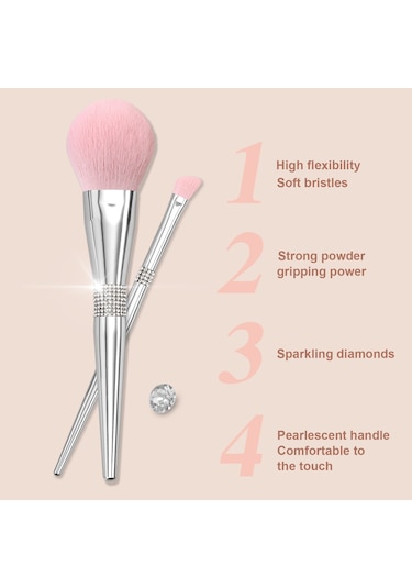 Moveevo 11 Adet Makyaj Fırçası Seti Taşınabilir Küçük Set Fırçalar Başlangıç Pudra Göz Farı Fırçaları