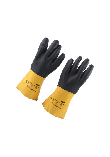 Geeroyoo Pvc Kaplamalı Endüstriyel Eldiven, Kimya Ve Yağ Dayanıklı, Sert Asit/alkali Koruyucu, Xl Boy Mekanik Ve Inşaat Çalışmaları İçin