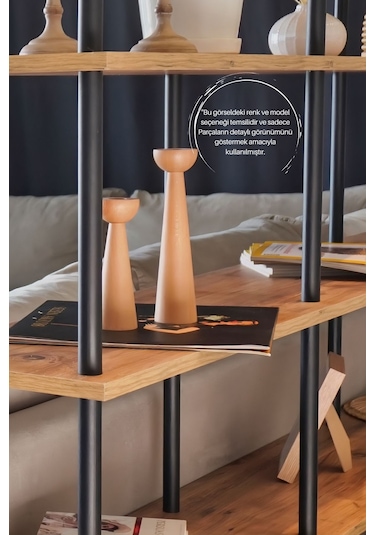 Çevir Kur Antrasit 4 Raflı Kahve Köşesi Dolabı Mutfak Düzenleyici, Stand, 71x167x35 Cm Antrasit