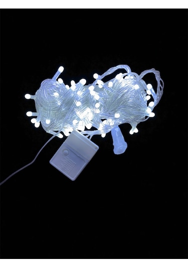 10m 100 Led Damla Uçlu Beyaz Işık Şeffaf Kablo Diğer