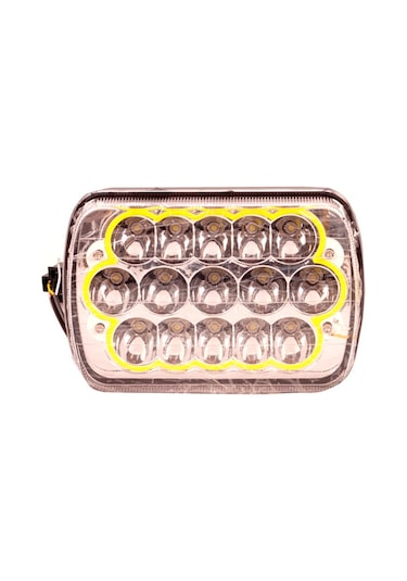 Led Projektör Çalışma Lambası Dikdörtgen 15 Led 48W Beyaz Sarı 17,5 Cm