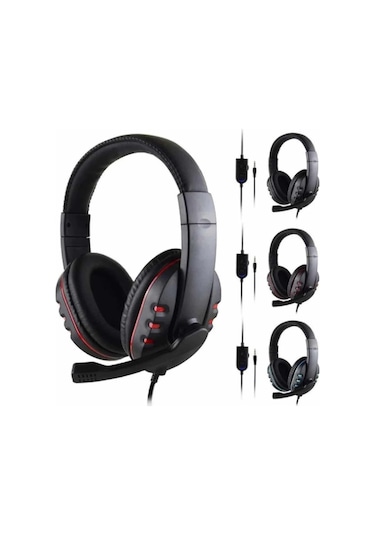 Oyuncu Kulaklığı Kulak Üstü Kablolu Stereo Mikrofonlu Yumuşak Kulak Yastığı