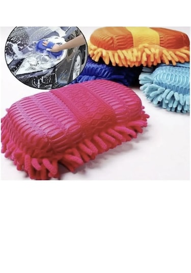 Point Mikrofiber Araba Yıkama Eldiveni Süngeri Temizleme Oto Bakım Yıkama Bezi Havlu