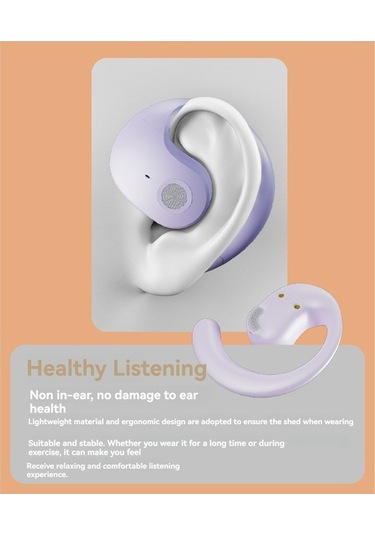 Novahub Yeni Nesil Bluetooth 5.4 Kulak Asılı Tws Kulaklık, Uzun Ömürlü, Rahat Kullanım, Açık Holografik Ses, Beyaz