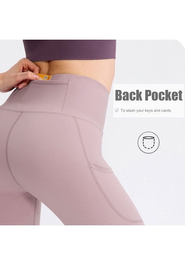 Kosona Kadın Yüksek Bel Gönlük Giyilebilir Spor Taytları - Soluk, Hızlı Kuruyan, Deri Kabartıcı, Cep Desenli Mavi 4/s 02338 Koyu Mavi