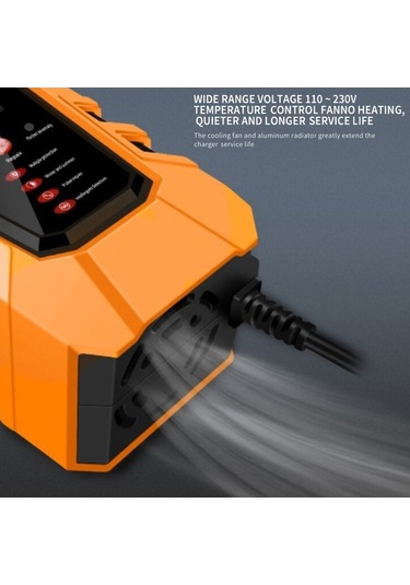 Fortunelane 12v 6a Akıllı Akü Şarj Cihazı, Otomobil Motosiklet İçin, Turuncu, Avrupa Standartı