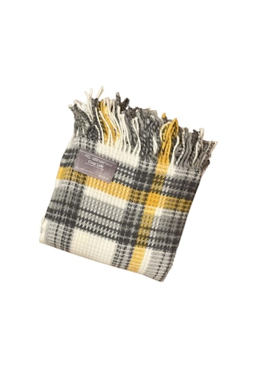 Dinarsu Cozy Life Pamuklu Skoç Tv Battaniyesi 130 X 170 Gri