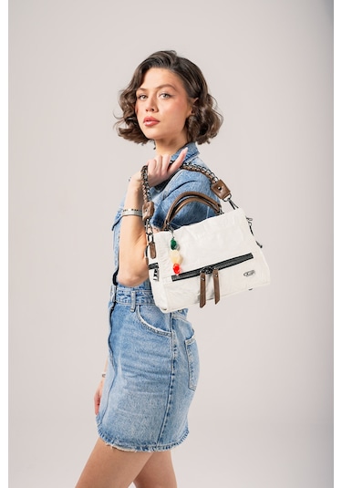 Ççs Kadın Omuz Çantası Ccs18030 Beyaz Beyaz