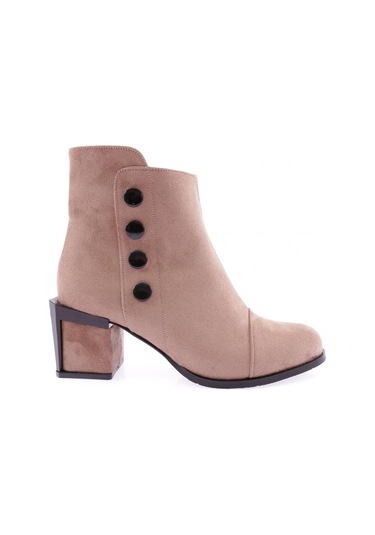 Dgn 725-22k Kadin Aksesuar Detayli Topuklu Bot 725-1922-R1920 Vizon Süet