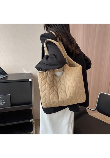 Ganzhoushop Yumuşak Trendi Tote Tasarım Seyahat Omuz Moda Kumaş Koltuk Khaki Kapasiteli Kadınlar Kadın İçin Çantası Çantaları Çantalar Büyük Bahar Altı Alışveriş İs Haki