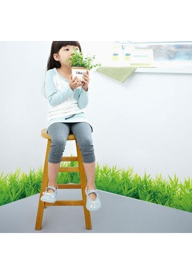 Yeşil Çim Süpürgelik Pvc Süpürgelik Hattı Duvar Sticker Yaşayan Çocuklar Yeşil