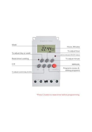 Ac 220v 25a Dijital Programlanabilir Zamanlayıcı Din E13456