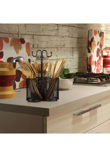 Suntek Çatal Kaşık Için Yemek Çubukları Tutucu Mutfak Siyah