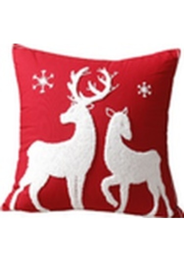 Springsun Noel Dekoru El İşlemeli Pamuk Yastık, Kar Tanesi Desenli, Ev Süslemesi İçin İdeal Diğer