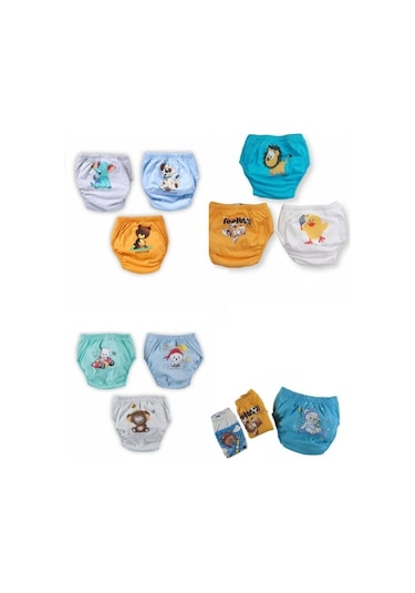 Erkek Çocuk Beyaz Su Geçirmez Yıldız Desenli Alıştırma Külodu