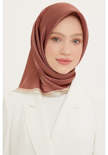 Armine Sura İpek Eşarp 8733d-07 Nostalji Kahverengi