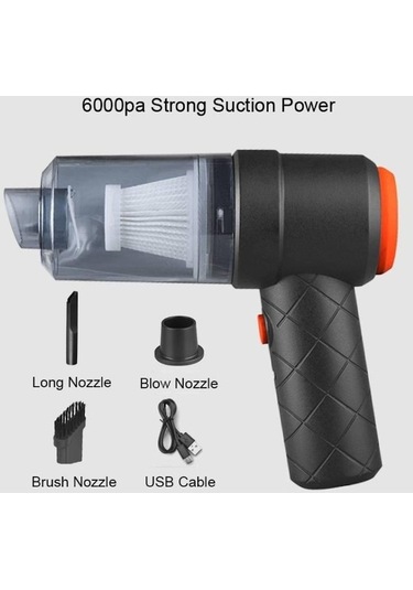 Tongxida Yt-m2037 6000pa 2-in-1 Araç Akülü Süpürge Siyah Siyah
