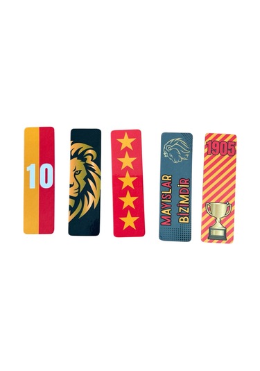 5 Adet Taraftar Kitap Ayracı - Sarı Kırmızı 15 Cm