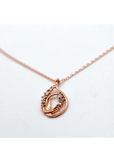 Agakulche Gümüş Fantazi Damla Hayalet Kolye Rose