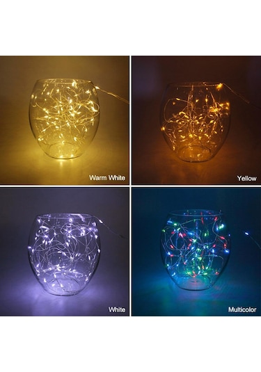 Çok Renkli 1m 2m 3m 5m Led Dize İşıklar Gümüş Tel Peri 10-50 Leds Çelenk Ev Noel Ağacı Düğün Parti Dekorasyon 1m 10leds Çok Renkli