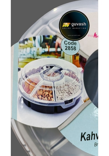 Lüx Lilyum Kahvaltılık Ve Çerezlik Kabı 7 Bölmeli Gri-şeffaf Gri - Şeffaf