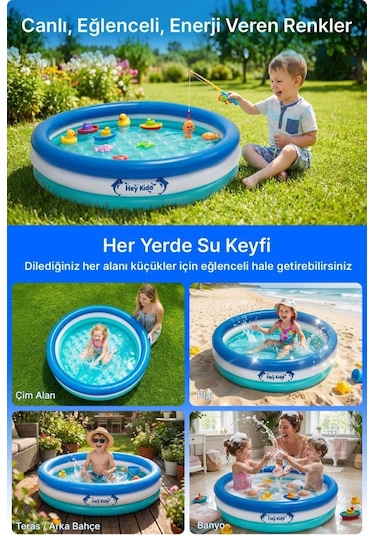 Heykida Swim Safe Şişme Çember Havuz 100x25cm Mavi