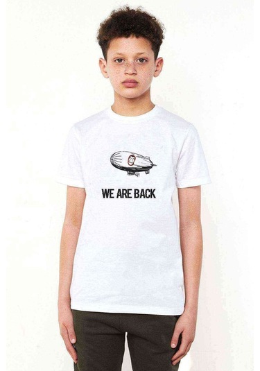 Qivi La Casa De Papel We Are Back Baskılı Unisex Çocuk Beyaz Tshirt
