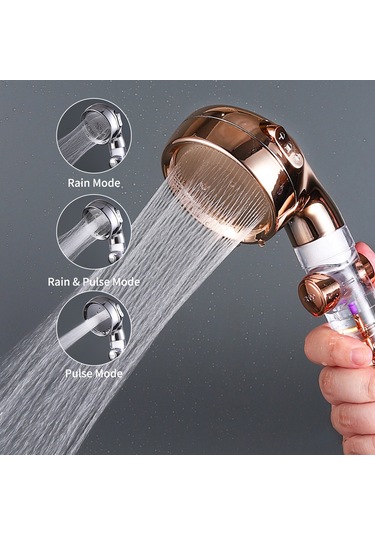 Geeksen Turbo Fanlı El Duş Başlığı Açma/kapama Duraklatma Anahtarı 3 Ayarlı Yüksek Basınçlı Duş Başlığı G1/2 Su Tasarruflu Banyo Duş Başlığı Banyo El Duş Başlığı Değişimi Diğer