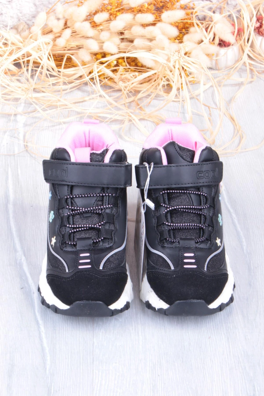 Fort Cool Bella Rahat Sıcak Astar Kaymaz Taban Kız Çocuk Bot Siyah - Pembe