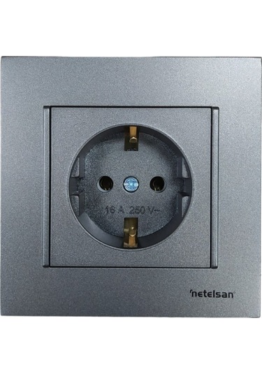 Netelsan Byobu Antrasit Top. Priz + Çerçeve