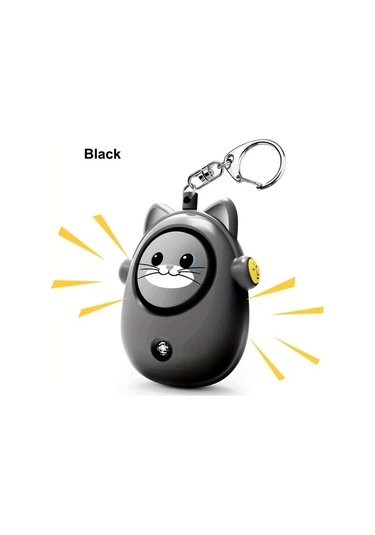 Xuweiwei Siyah 130db Led Yumuşak Anahtarlık Kişisel Güvenlik Alarmı Kadın Erkek Yaşlılar İçin