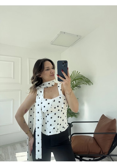 Keymoda Kadın Puantiye Büstiyer Beyaz
