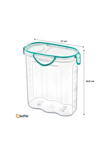 Sanec Kilitli Kapaklı Contalı Hava,su Sıvı Geçirmez 2,4 Litre Erzak Saklama Kabı-sa590