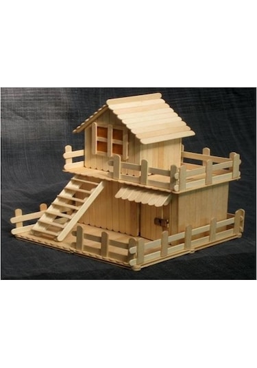 Puti Ahşap Çubuk Natural Geniş 50'Li