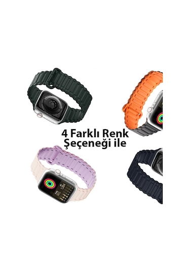 Dux Ducis Apple Watch Uyumlu 38/40/41mm İçin Manyetik Armor Silikon Kordon Kayış- 5775