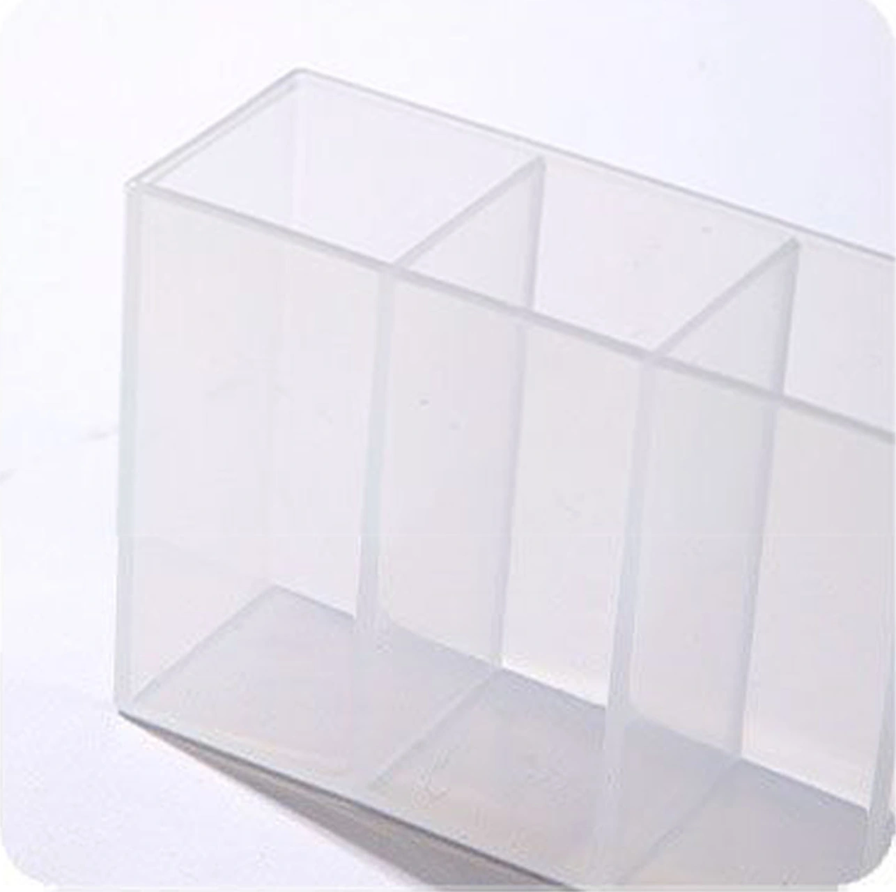 Yaleker Üç Bölmeli Şeffaf Duvarlı Saklama Kutusu - Delme Yok Özlü Yapışkanlı - Makyaj, Kalem Ve Küçük Eşyalar İçin Ev Ve Banyo Organizatörü Diğer