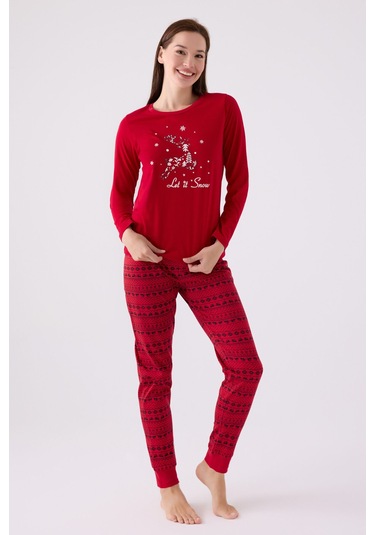 Arnetta Kadın Kırmızı Pijama Takımı Ar3106-s-v1 Kırmızı