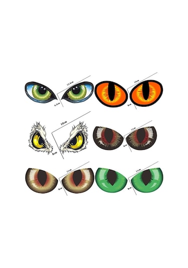 Sones 1 Adet Araba Yansıtıcı Araba Etiket Dikiz Aynası Göz Komik Etiket 3d Çizik Engelleme Vücut Etiket Dekoratif Etiket Rüya Gibi