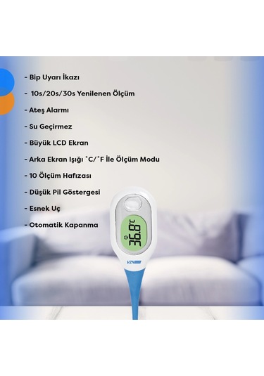 Vzn Dijital Koltuk Altı Ateş Ölçer Esnek Uçlu - Dmt-4760