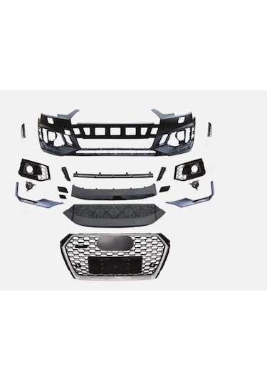 Audi A4 Rs4 Ön Tampon Komple Set 2017-2019 Arası Uyumlu Panjurlu