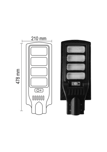 Nd-400wsa Solar Güneş Enerjili Sokak Yol Ve Bahçe Aydınlatma Armatürü