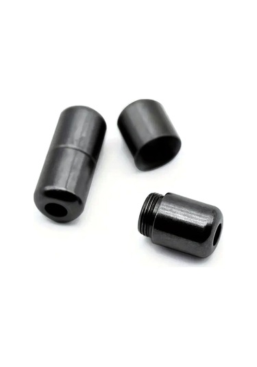 Ayarlanabilir 1 Çift Siyah Vidalı Kapsül Uçlu 6 Mm Lastik Pratik Bağcık Siyah