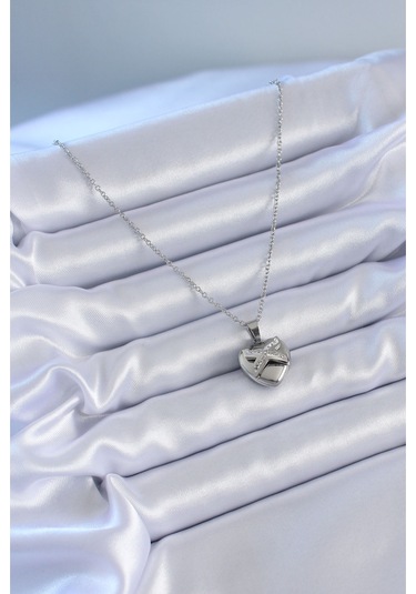 316l Çelik Gümüş Renk Zirkon Taşlı Kalp Model Kadın Kolye Diğer