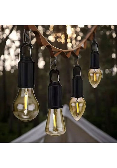 Büro Ev Ofis Kamp Keyfi İçin Taşınır Şarjlı Led Ampül Outdoor Bahçe Lambası Açık Gri