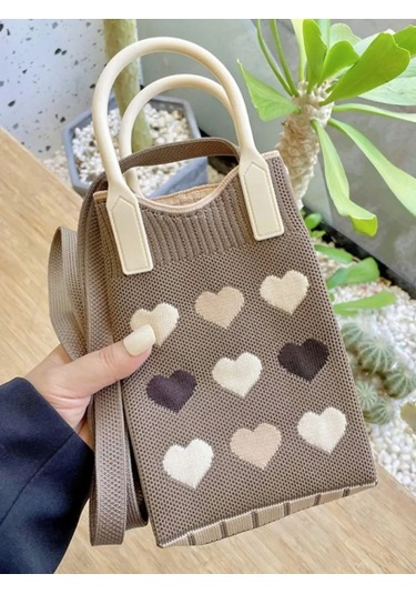 Prossperm Küçük Çapraz Omuz Örgü Telefon Çantası 292978709 Kahverengi