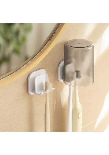 Diş Fırçası İçin 2 Adet Duvara Monte Kendinden Yapışkanlı Diş Fırçası Tutucu Diğer