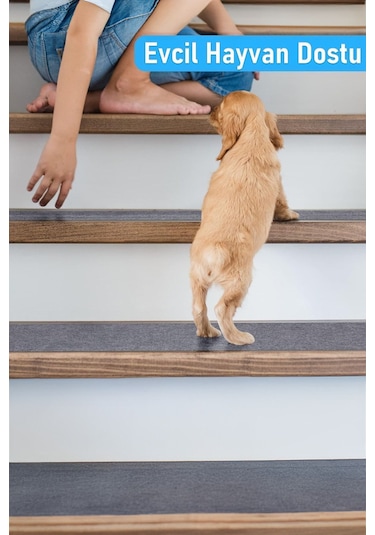 Halifleks Yapışkan Tabanlı Merdiven Basamak Paspası Rip Halı Kaymaz Tabanlı - Füme Null