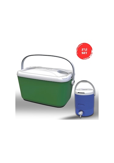 Buzluk Termos Set-30 Lt Buzzy Buzluk Termos 1178 Cooler Box + +6.5 Lt Erciyes Piknik Termos 1403 Cooler Jug Koyu Yeşil
